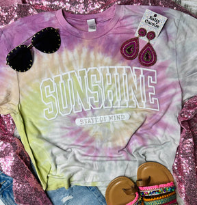 *PUFF* Sunshine State Of Mind Yellow & Pink Crop Top