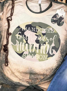 Abandon Girlfriends of Hunting Forest Green Bleached Tee