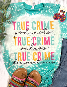 True Crime Podcasts Seafoam Bleached Tee