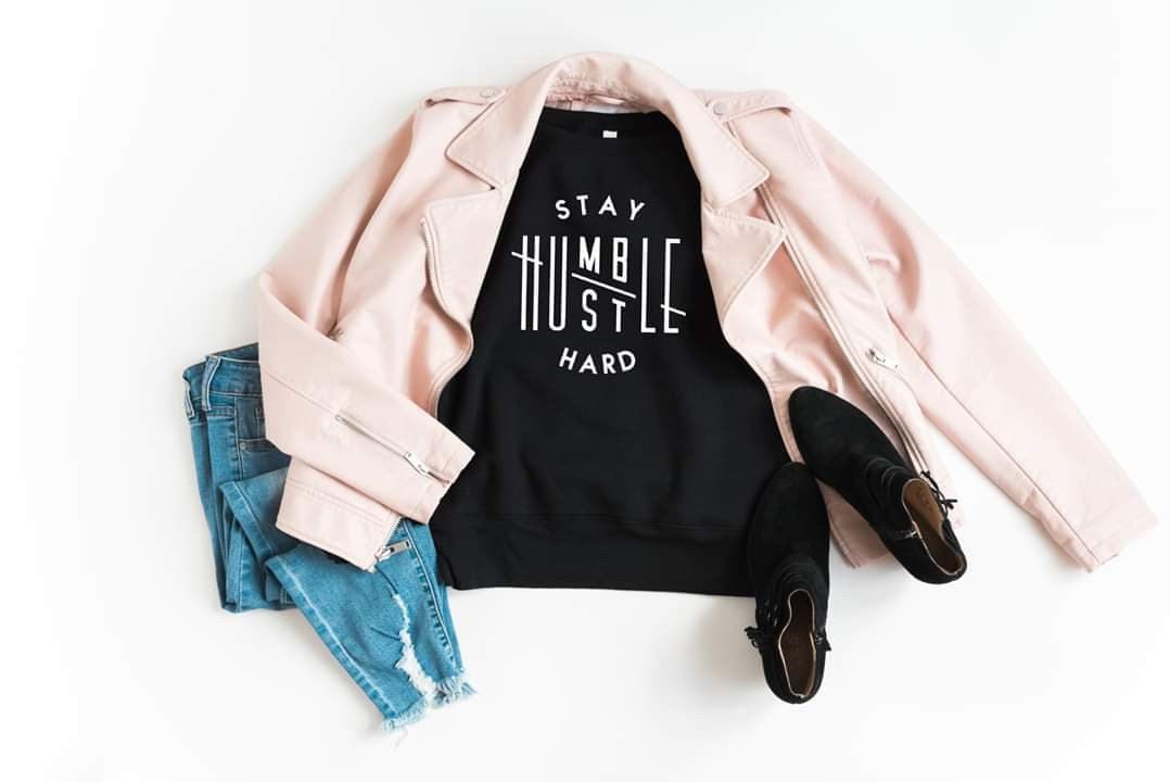 Stay Humble/Hustle Hard All White
