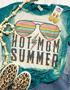 Hot Mom Summer Teal Bleached