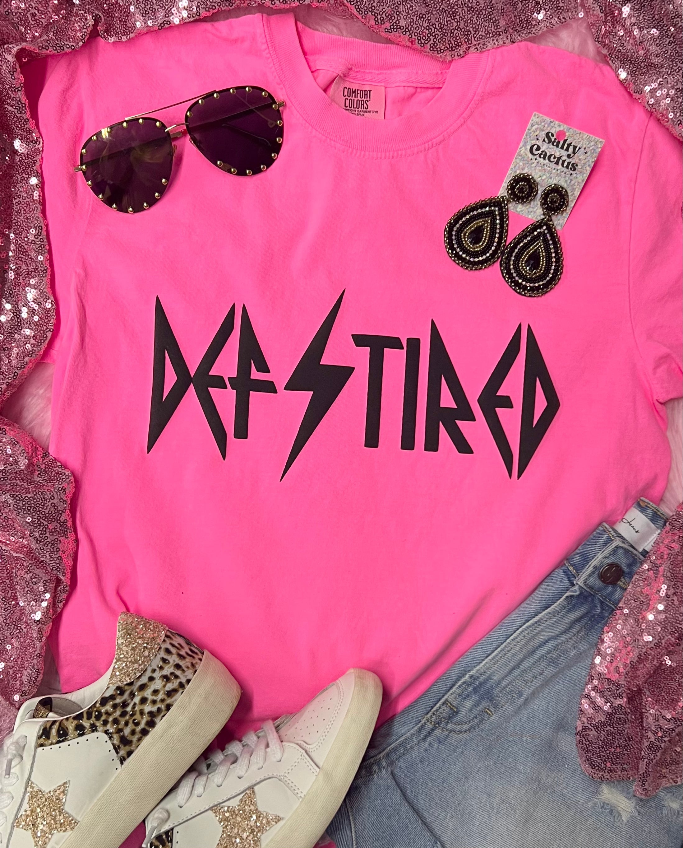 *PUFF* Def Tired Black Puff on Neon Pink Jezee