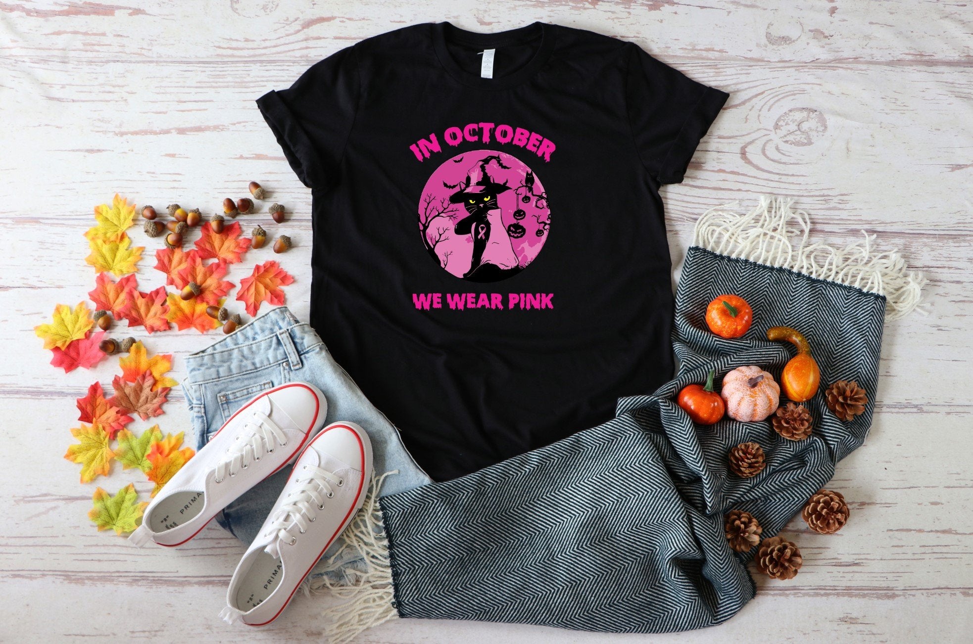In October We Wear Pink Cat Tee