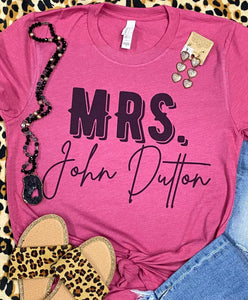 Mrs. John Dutton Heather Berry Pink Tee