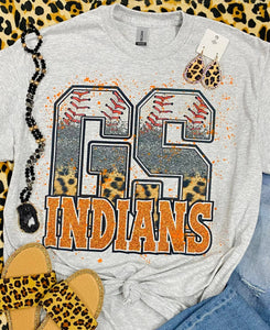 Adult And Kids Splatter Baseball Grey Short Sleeve Tee