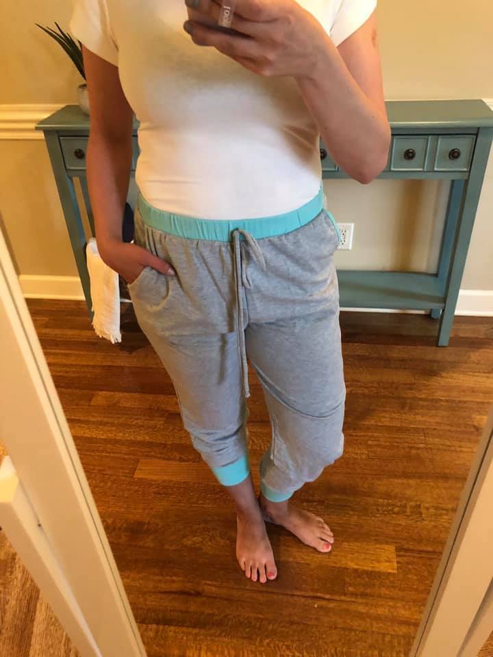 Accent Joggers | Heather Grey & Teal