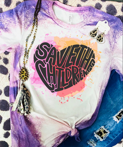 Save The Children Heart Bleached Tee