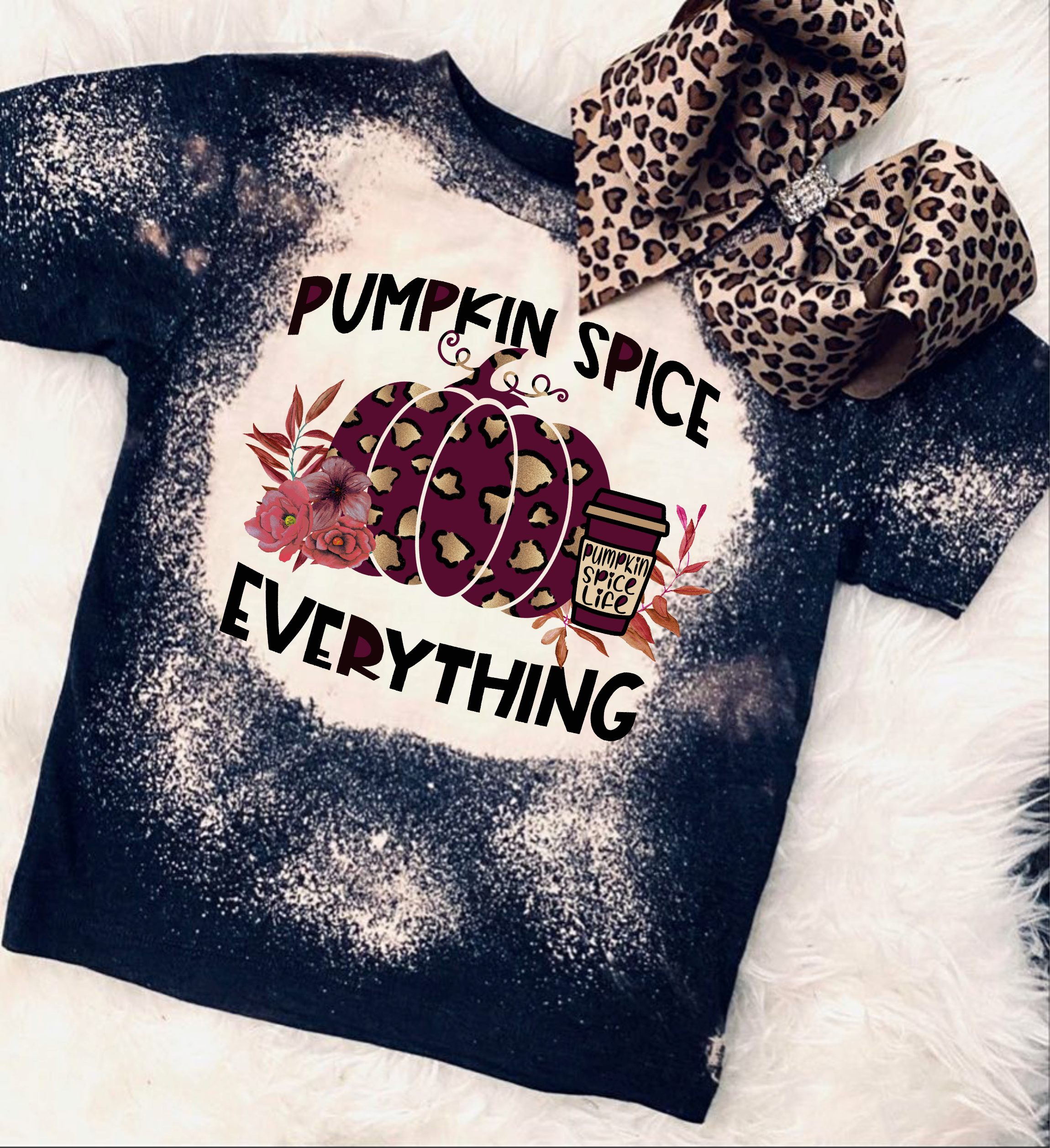 Kids Pumpkin Spice Everything Bleached Tee