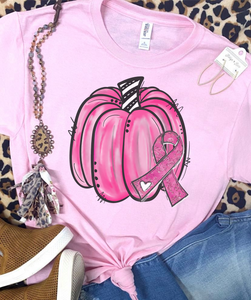 Pumpkin Pink Ribbon Pink Tee