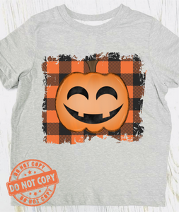 Pumpkin Boy Jack-o-Lantern Grey Tee