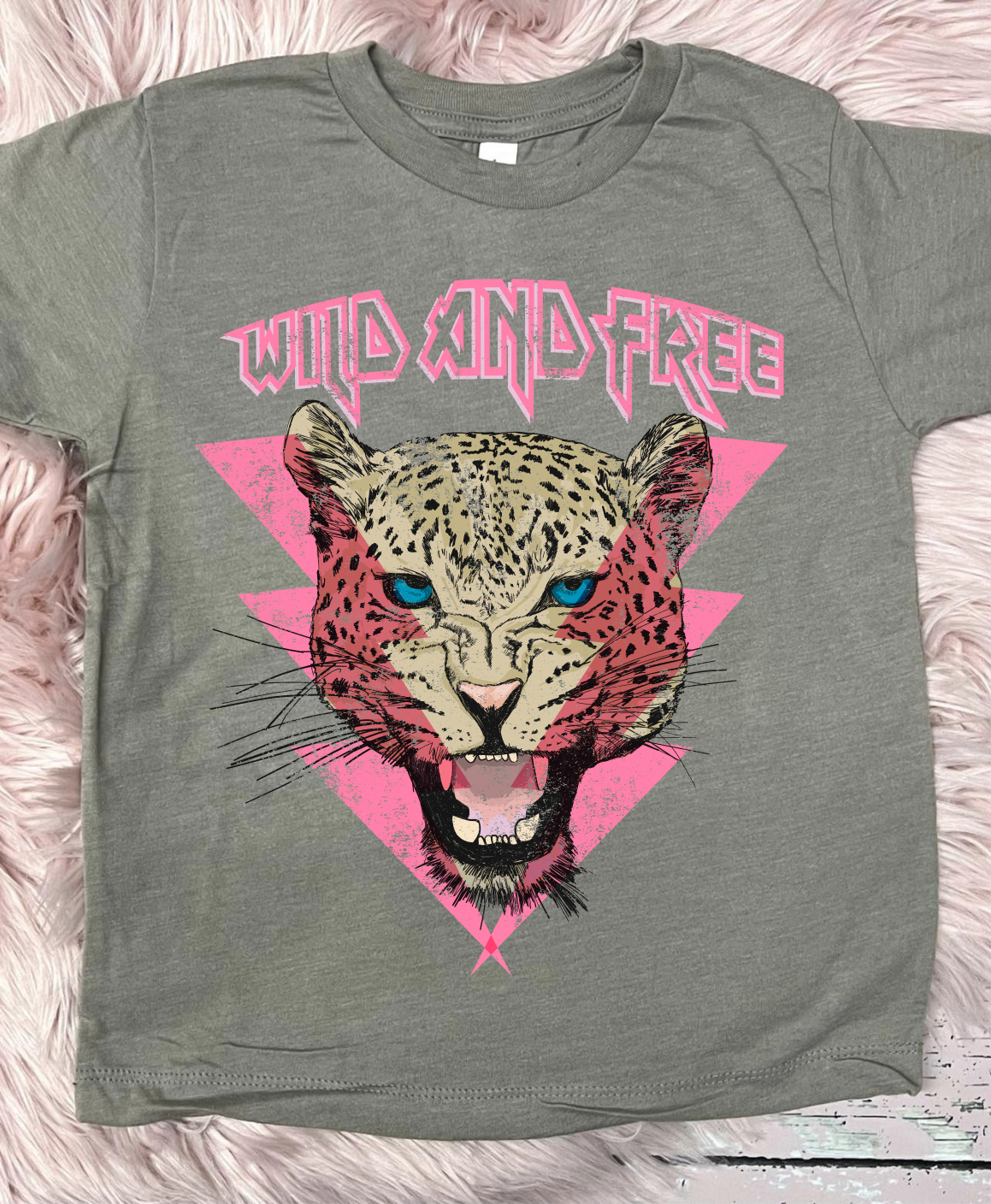 *DTG* Kids Wild and Free Tiger Stone Grey Tee