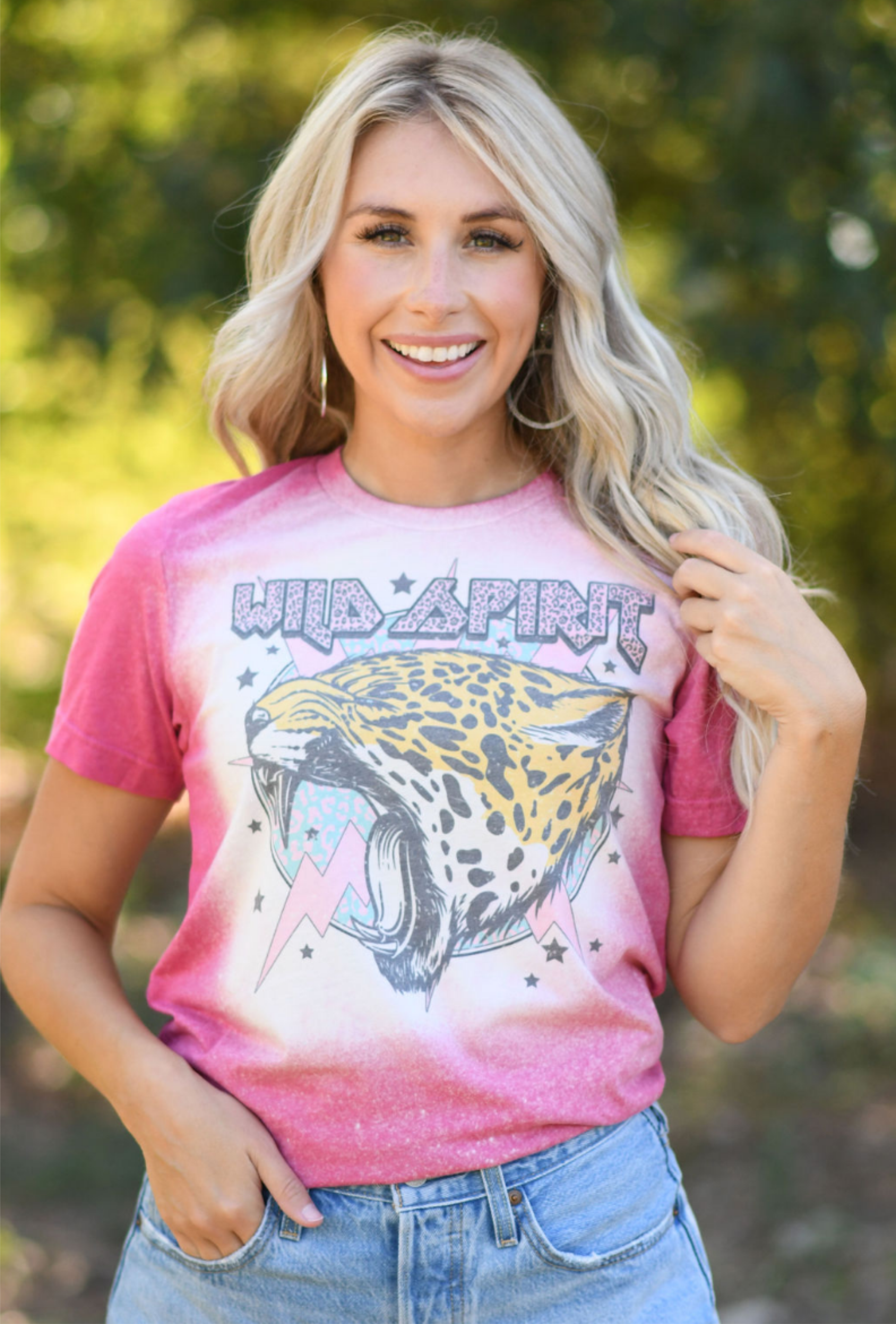 Wild Spirit Vintage Pink Bleached Tee
