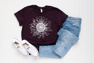 Stencil Sunflower White